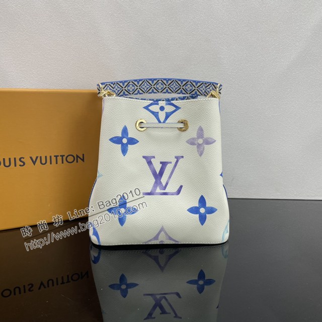 Lv路易威登2023專櫃新款NeoNoé水桶包 LV淡雅帆布描繪肩背水桶包 M22985 M22986 ydh5093